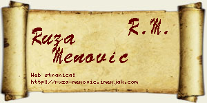 Ruža Menović vizit kartica